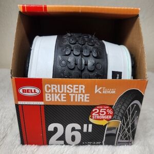 Bell Sports Cruiser Glide Whitewall Bike Tire with Kevlar, 26" x 1.75-2.25"